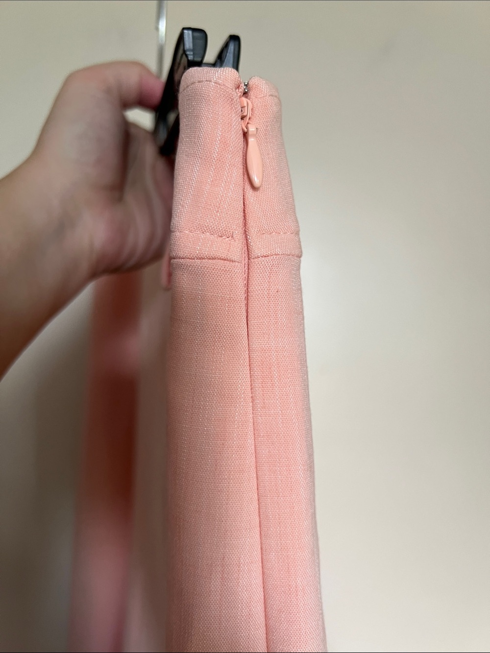 ANN TAYLOR Pastel Peach Pink Wide Leg Side Zip Dress Pants Trouser 14 NWOT - Picture 3 of 6